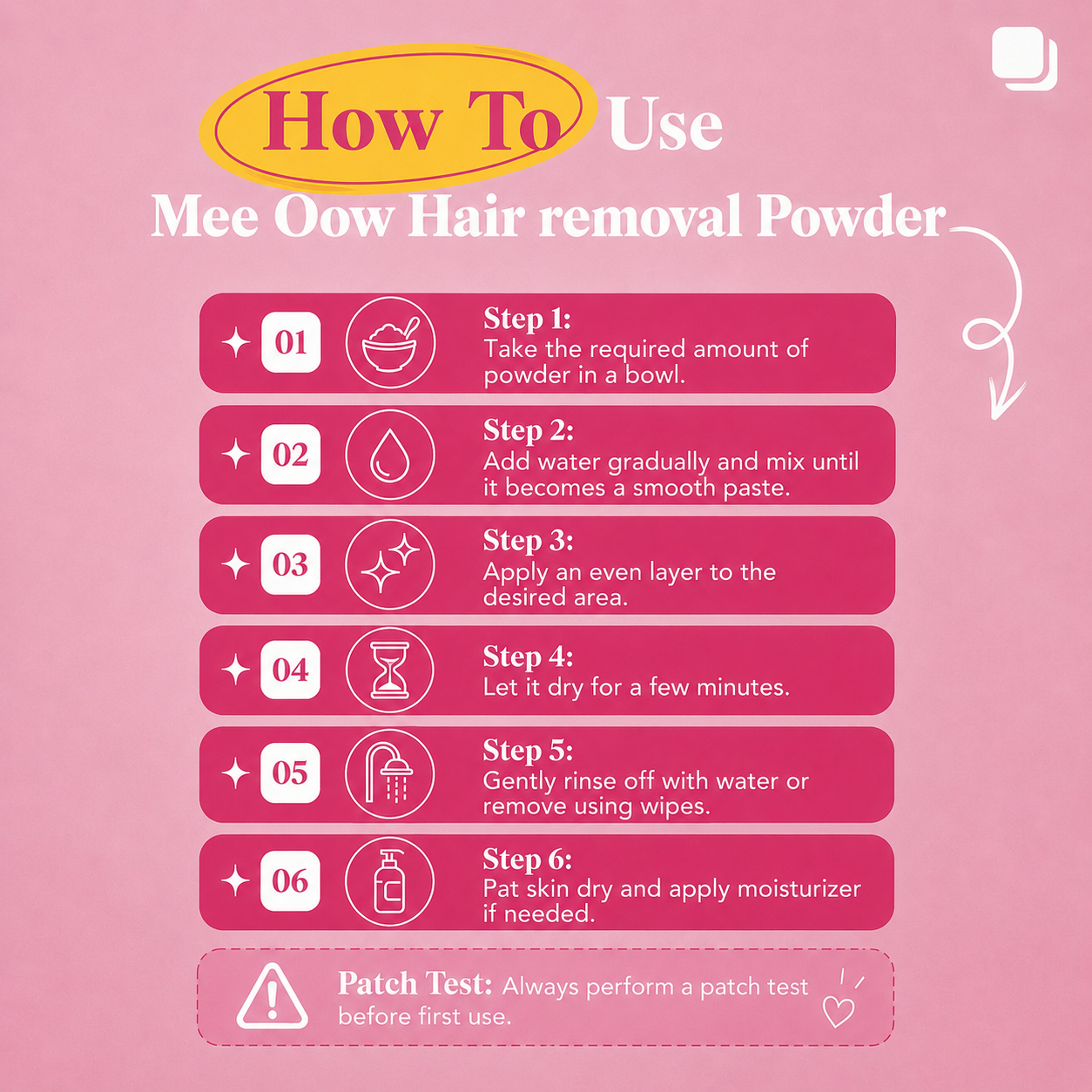 Mee Oow Club 10 Min Painless Hair Removal Powder – Rose 150g