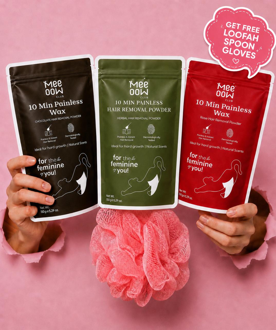 Mee Oow Club 10 Min Painless Hair Removal Powder – Rose 150g